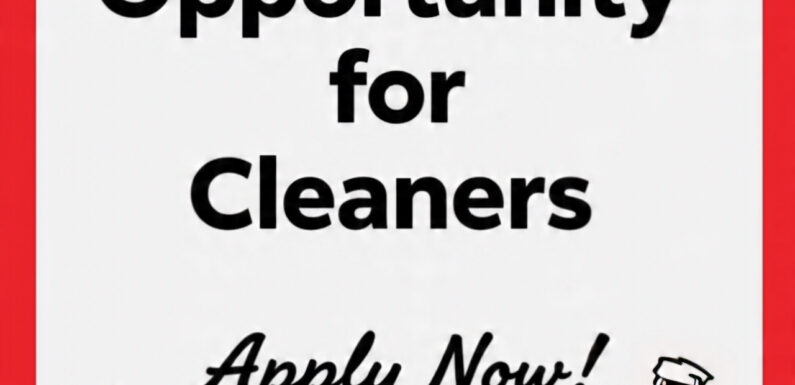 Job Opportunity for Cleaners in Singapore